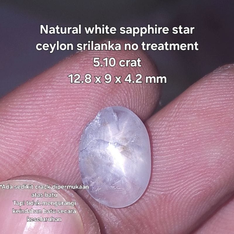 Natural white sapphire star ceylon safir srilanka no treatment