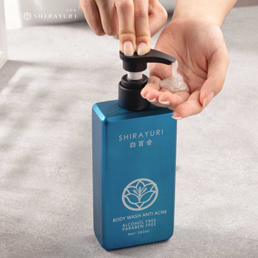 shirayuri body wash anti acne sabun mandi shirayuri anti bacterial body wash shirayuri 380ml