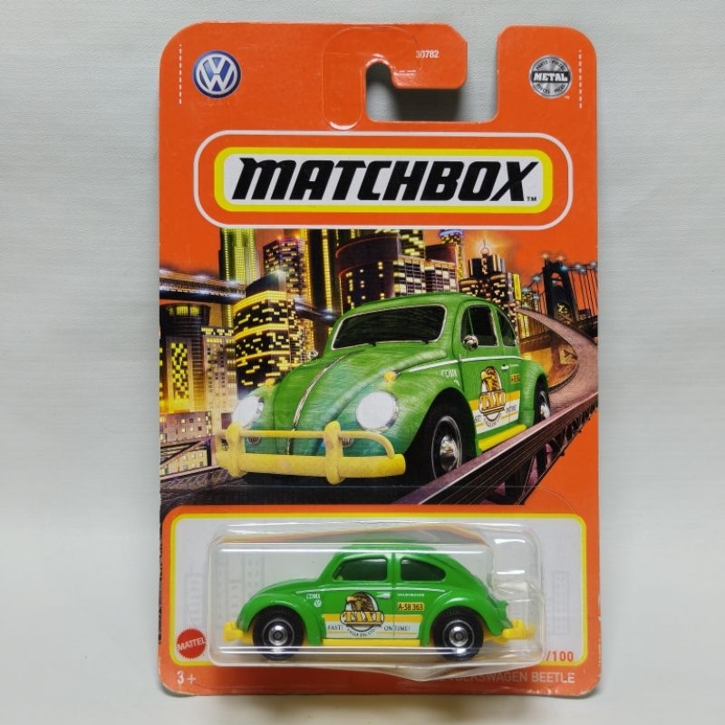 Matchbox Volkswagen Beetle Taxi Hijau Original SNI