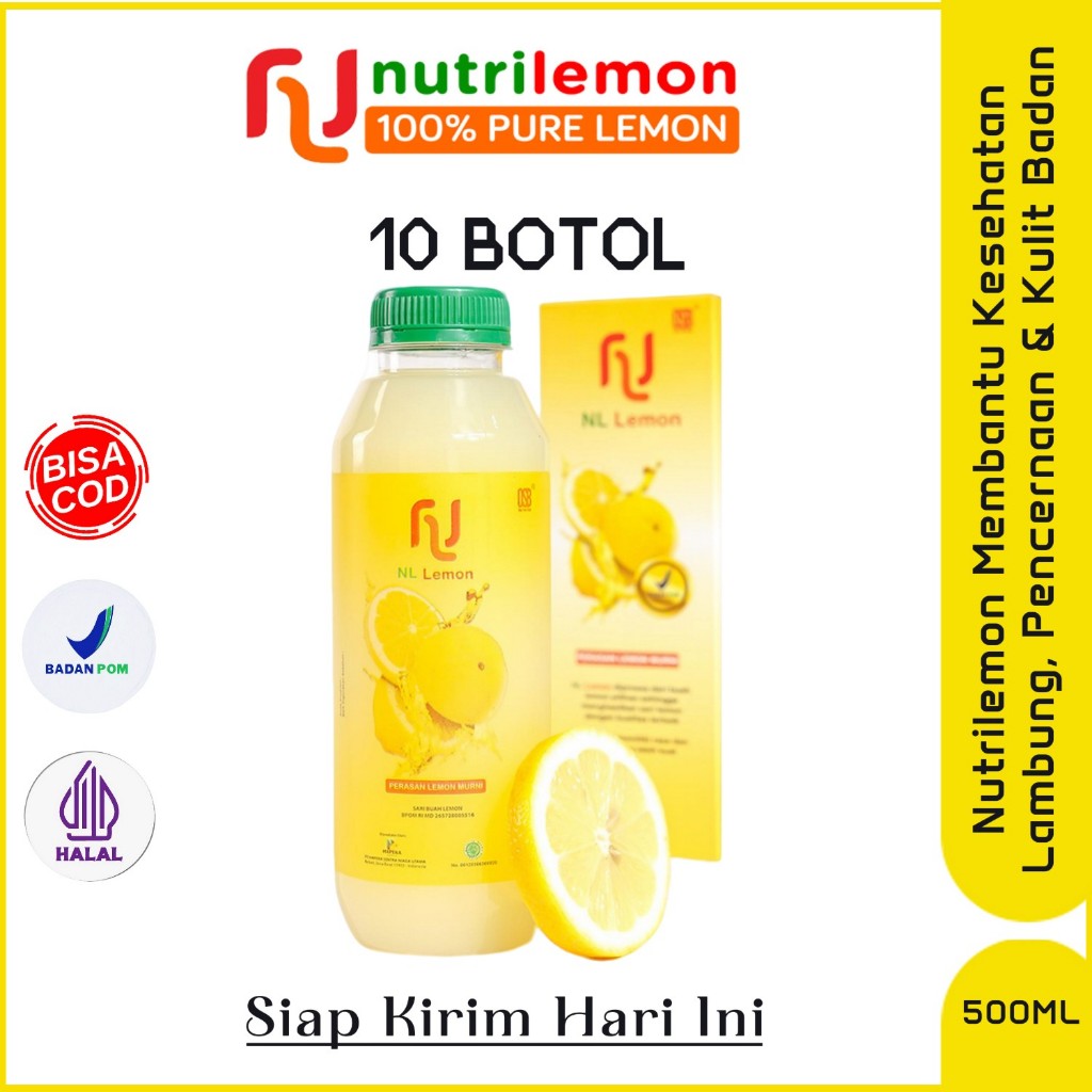 

10 Botol Nutrilemon Bantu Kesehatan lambung Pencernaan Kulit Ginjal Jantung