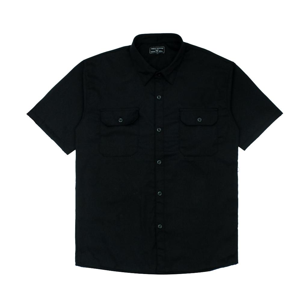 Virgo Hazard Workshirt Kemeja Polos Casual Hitam - Abu Tua - Navy