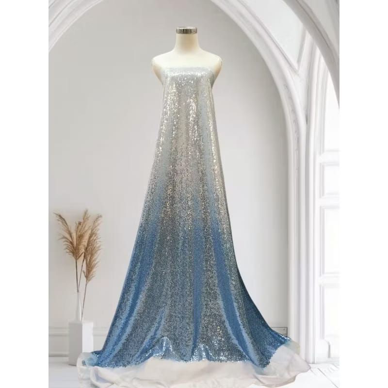 (COD) Bahan Kain Kebaya Tulle Seribu Payet Gradasi dua warna full payet