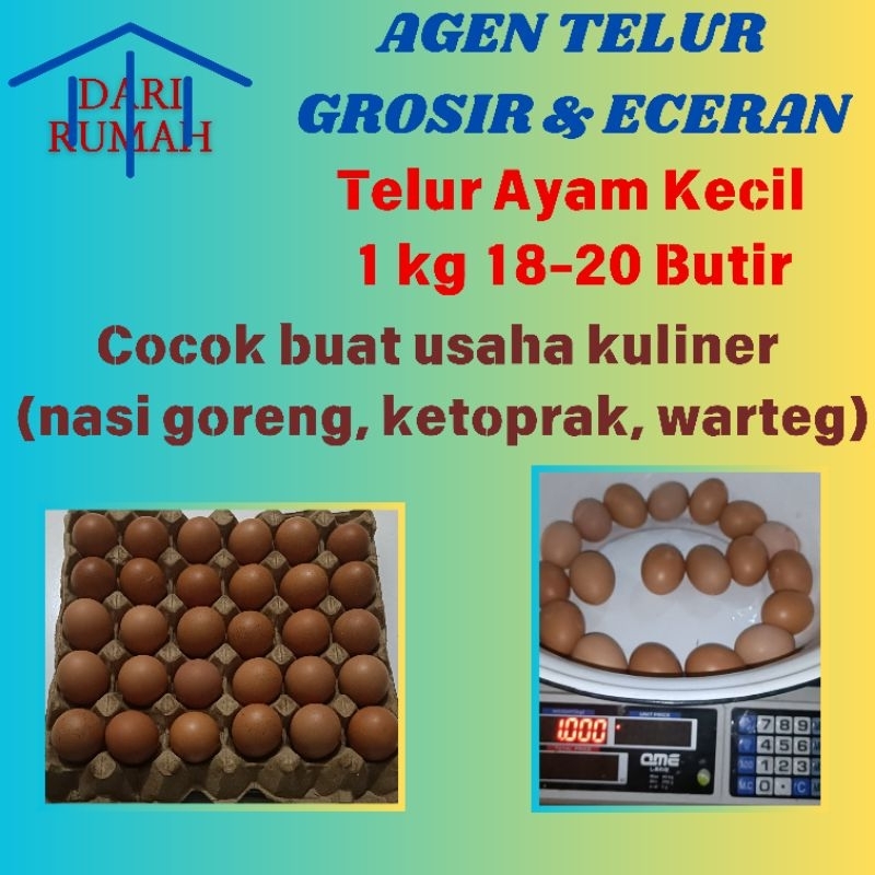 

Telur Ayam Negeri kecil super 1 kg isi 18-20 Butir