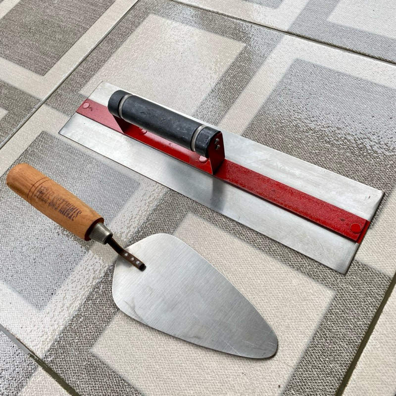 Raskam/Roskam Stainless alat perata acian, Cetok Semen Paket Hemat