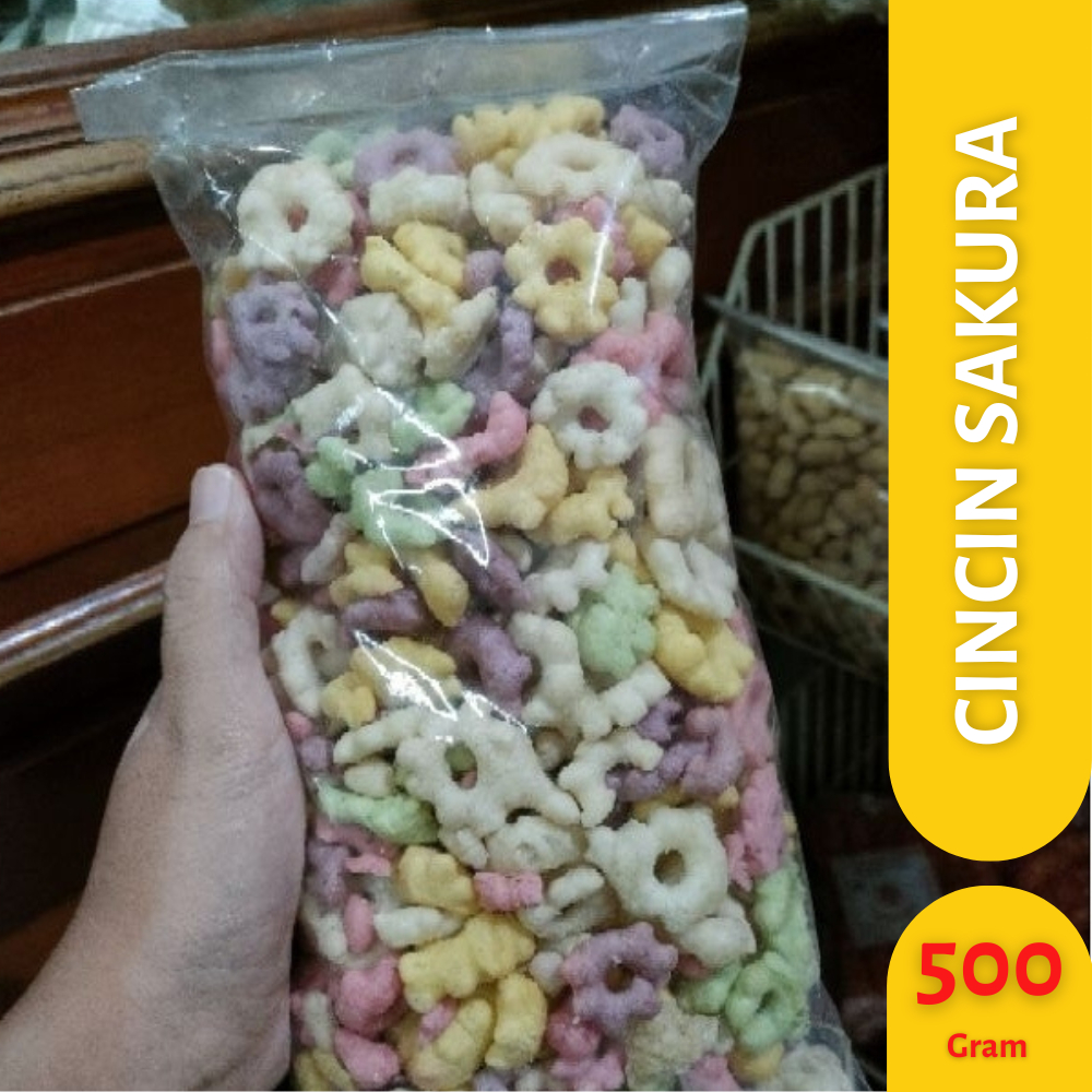 

Kue Cincin Sakura Asin Gurih Renyah Warna Warni 500 gram 1kg