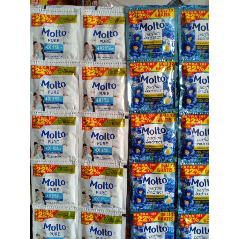 Molto Pewangi Pakaian Sachet 1 Renteng 500an isi 12 pcs
