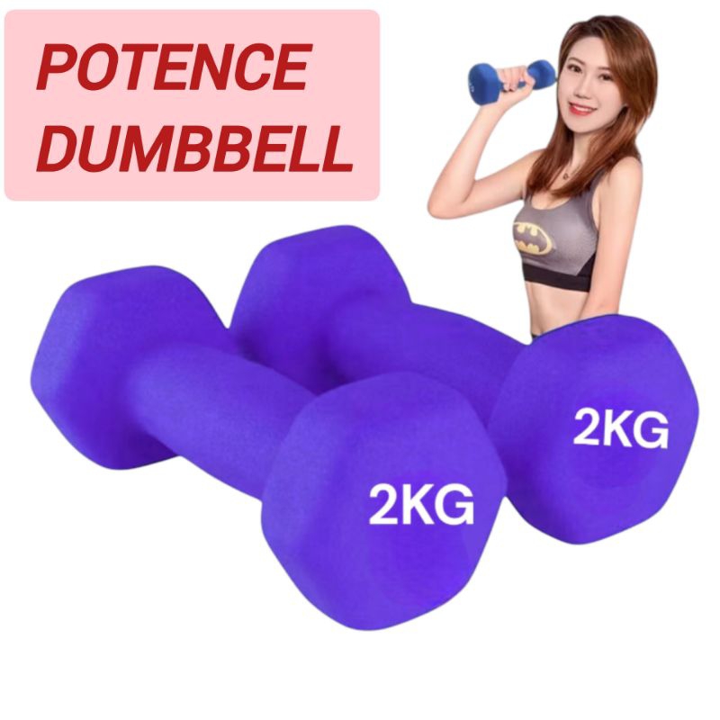 Dumbbell 2kg alat olahraga tangan barbel alat gym fitnes angkat beban
