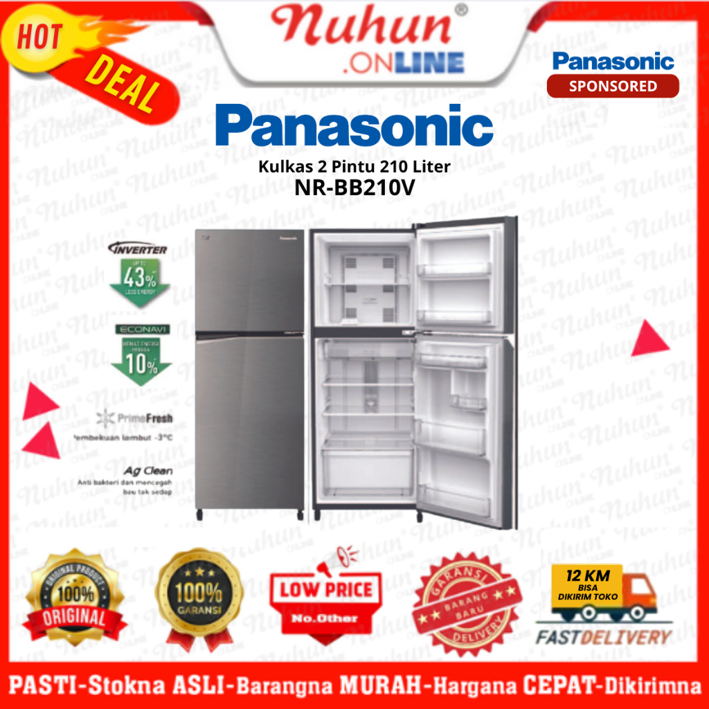 [CIANJUR] Kulkas 2 pintu Panasonic  NR-BB 210V INVERTER