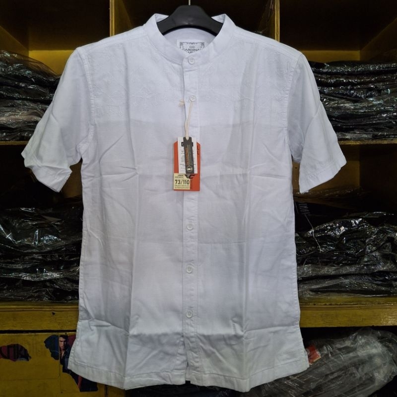 Kemeja koko pria lengan pendek Cardinal Casual - Putih