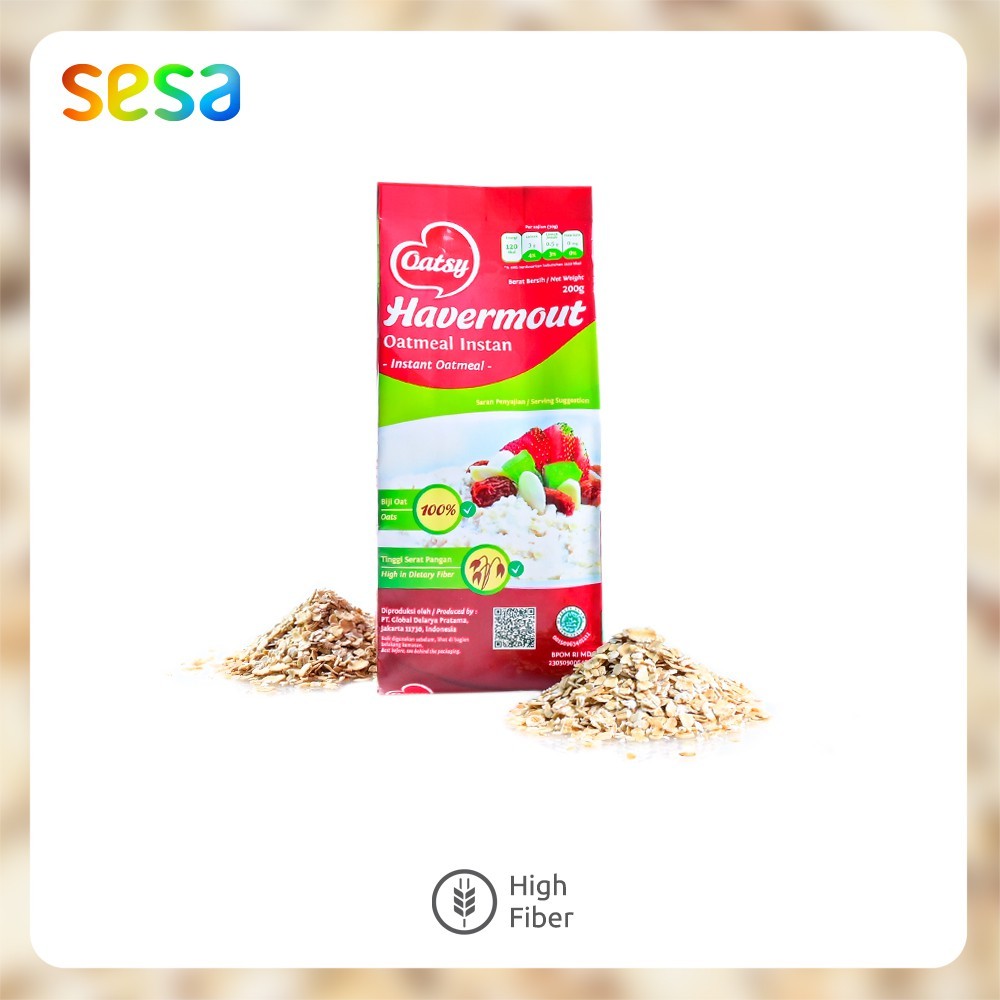 

OATSY Oatmeal Instant 200gr - Menu Sarapan Sumber Karbohidrat