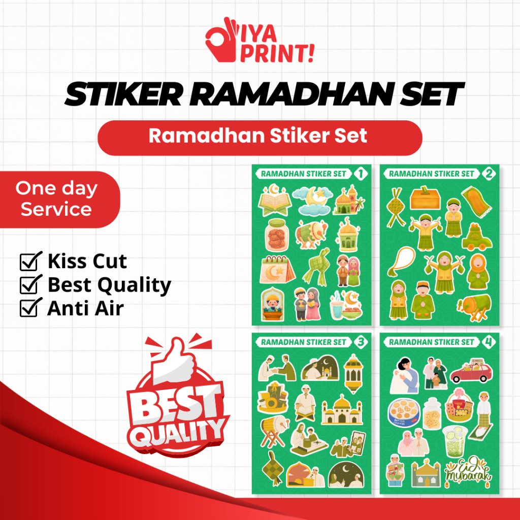 

Stiker Tema Ramadhan / Idul Fitri / Puasa | Stiker Tahan Air | Stiker estetik | Stiker Murah