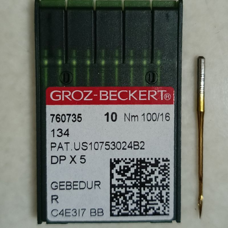 jarum DPx5 GEBEDUR GOLD mesin jahit DP x 5 nomor 16 warna emas