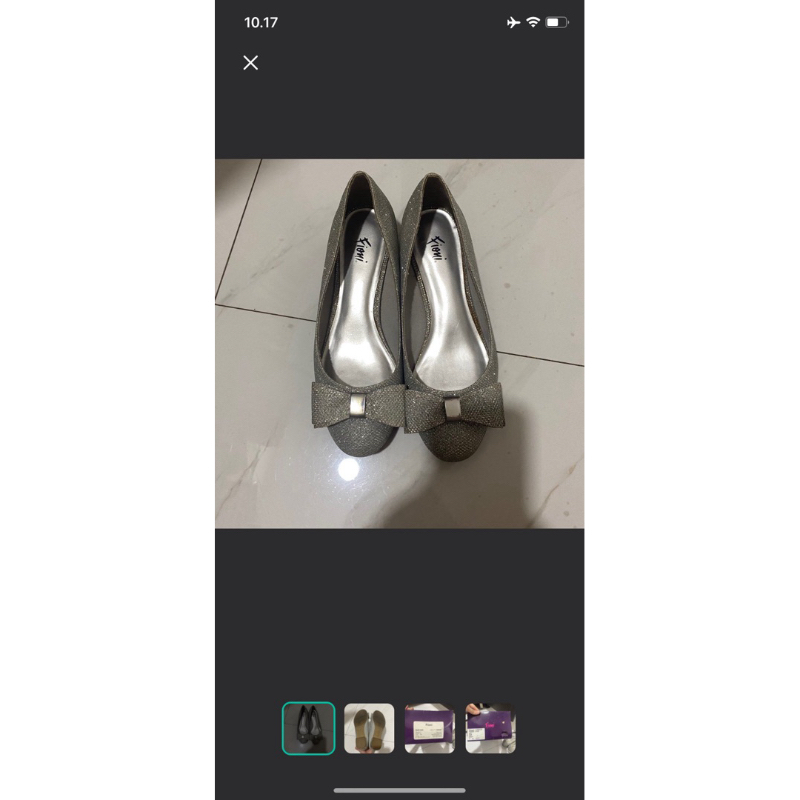 fioni sepatu silver