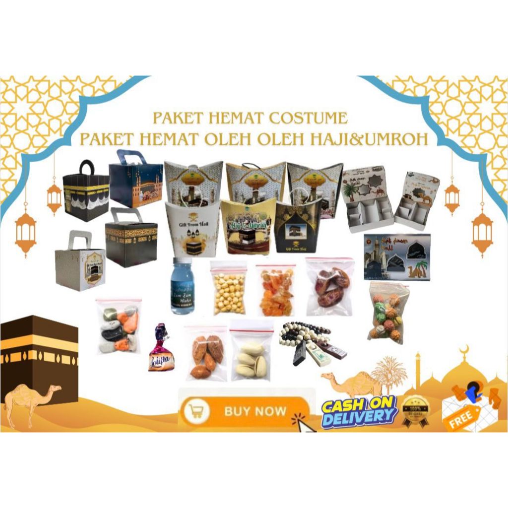 

Paket hemat Oleh Oleh Haji & Umroh paket dus kotak /tali/kabah paket hemat lengkap bebas pilih