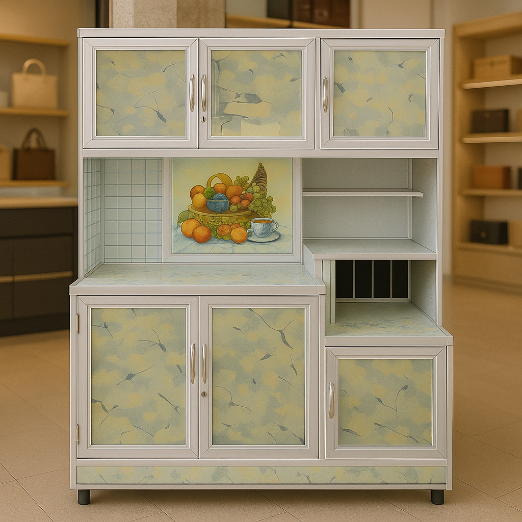 Lemari Rak Piring 6 Pintu Aluminium Silver
