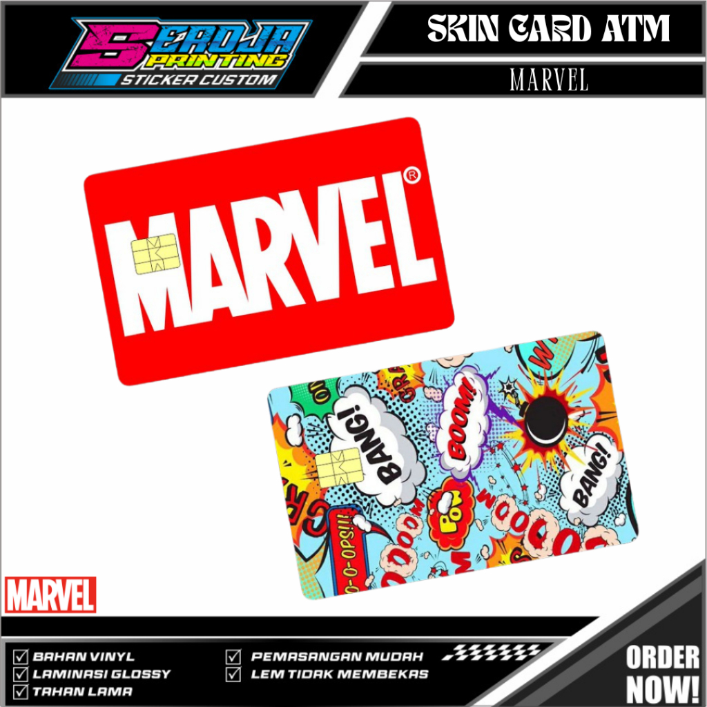 

STICKER PELINDUNG KARTU SKIN CARD ATM SIM KTP E-MONEY STIKER MOTIF AVENGERSS COMIC MARVELL LEM KUAT