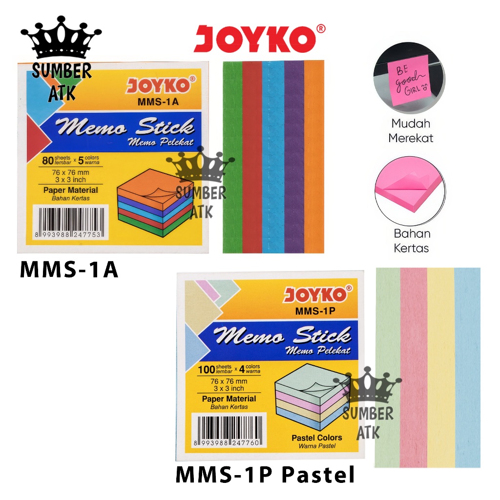 

Memo Stick Kertas Memo Tempel Sticky Note Joyko MMS-1A MMS-AP