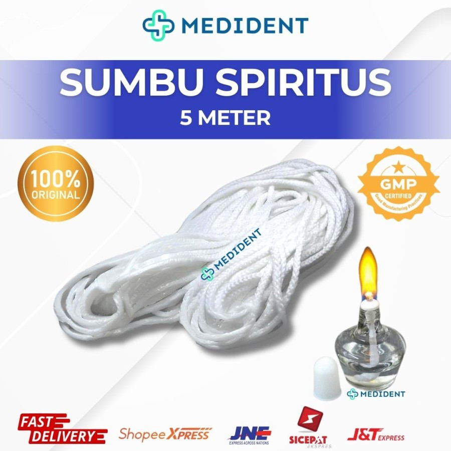 Sumbu Spiritus / Tali Sumbu Spiritus / Tali Kepang Putih diamter 6 mm