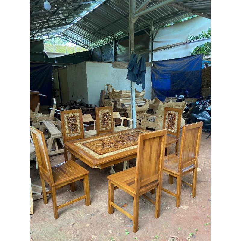 Set Meja Makan Minimalis || Set Kursi Makan Minimalis || Meja Makan Ukir || Kursi Makan Ukir || Dinn