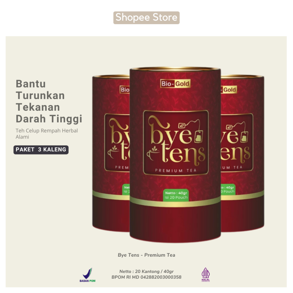 

Bundling 3 Bye Tens Bio Gold Premium Tea Teh Celup Bantu Atasi Hipertensi Tekanan Darah Tinggi BPOM