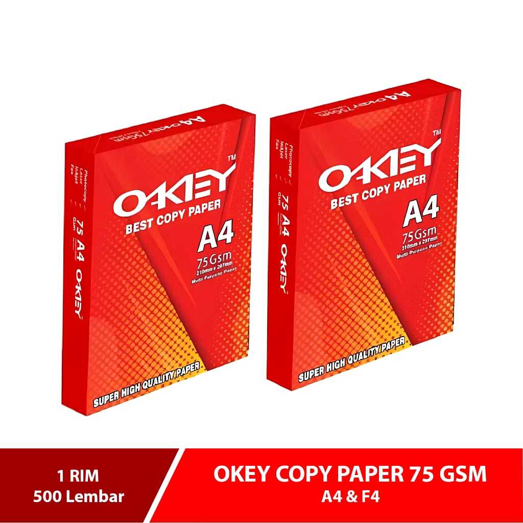 

KERTAS HVS OKEY A4 75 GRAM / KERTAS HVS A4 COPY PAPER