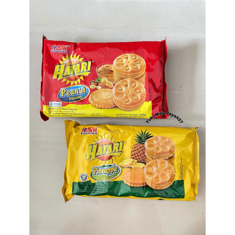

HATARI BISKUIT KACANG / NANAS 225g, HATARI PEANUT BISCUITS & PINEAPPLE BISCUIT