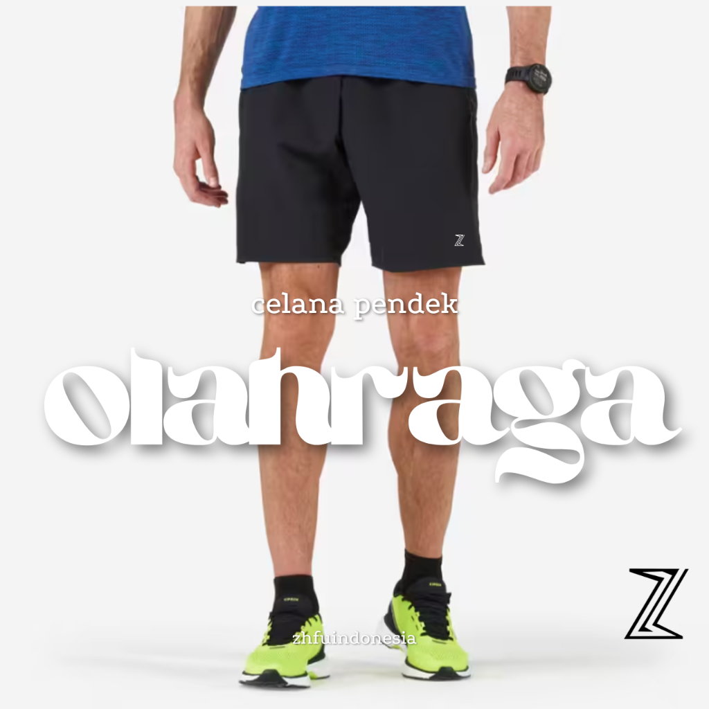 Celana Pendek Olahraga Jogging Zhfu SS1E Boxer Santai Kolor Shorts Pants Bokser CD Saku Polos Katun 