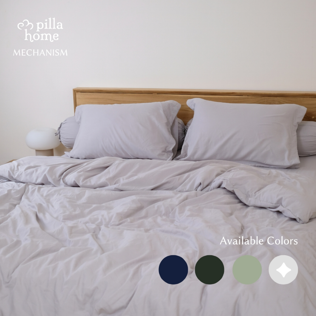 Pilla Home Sprei Set 160x200 Mechanism Seprei Polos Aesthetic Single | Halus Katun Homemade Anti Ges