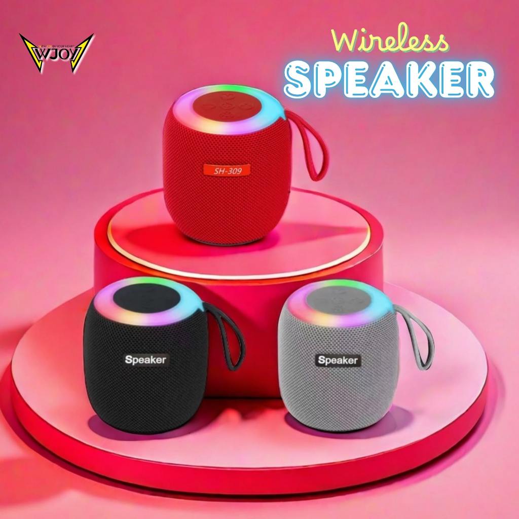 WJOY Speaker Wireless with RGB Light Subwoofer Portable Bluetooth 5.0 dengan Tali Handle Sound Stere