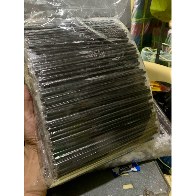 Sedotan steril. Sedotan plastik warna hitam. sedotan food grade 500 pcs.