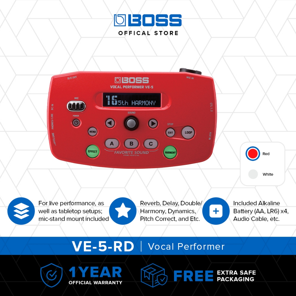 BOSS VE-5 Vocal Performer (Red)
Efek Vokal