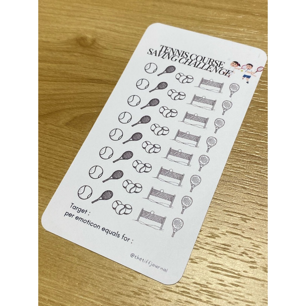 

SAVING CHALLENGE | CASH STUFFING | BUDGETING CARD - TENNIS COURSE