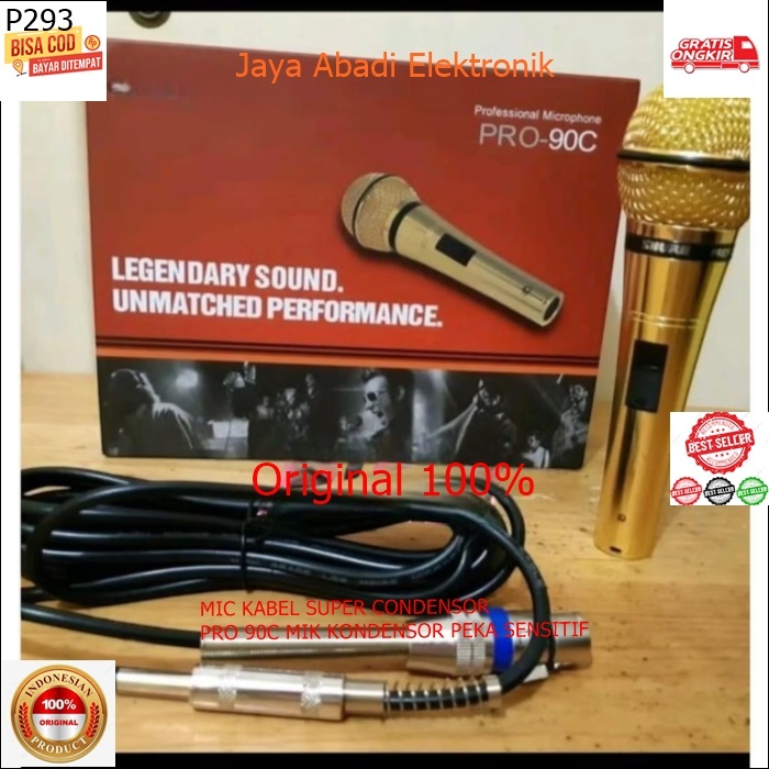P293 MIC KABEL SUPER CONDENSOR PRO 90C MIK KONDENSOR PEKA SENSITIF MIKROPHONE AUDIO GOLDEN CABLE CA
