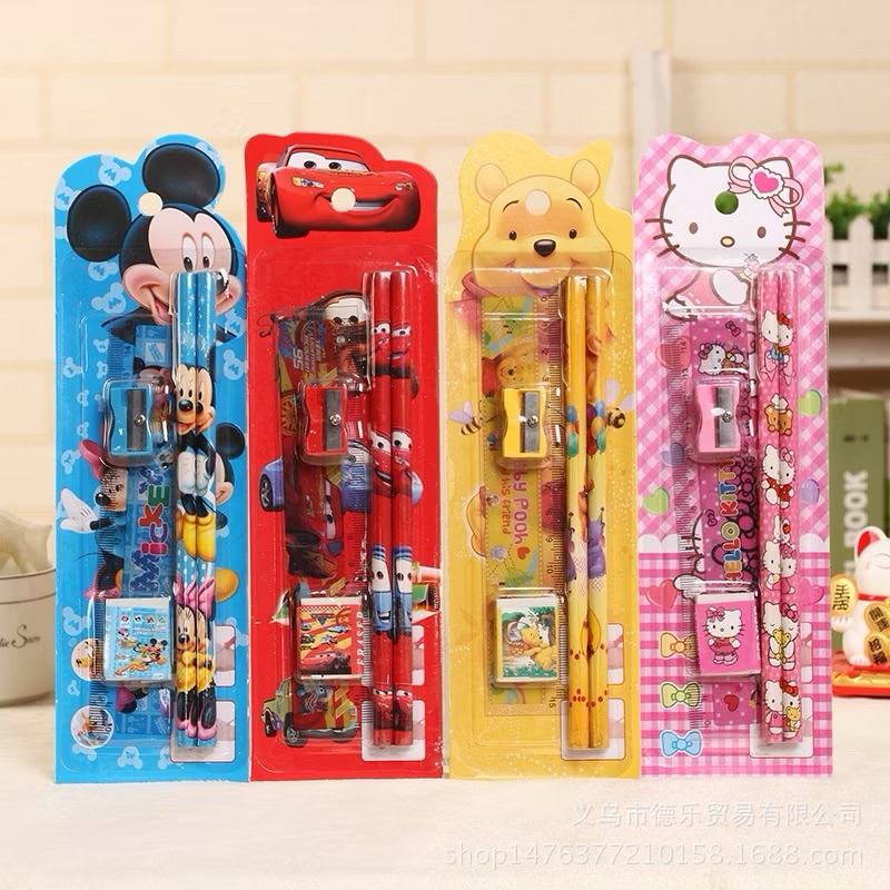 

DP Stationery Set 5 in 1 Motif Alat Tulis Paket Anak Sekolah Penghapus penggaris Pensil Serutan Karakter Lucu