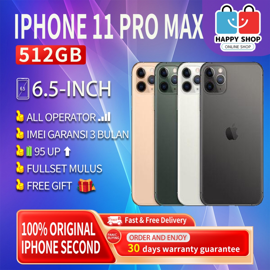 iPhone 11 Pro Max 512GB Second Original100% INTER OLED-Original Fullset Mulus Like New Smartphone