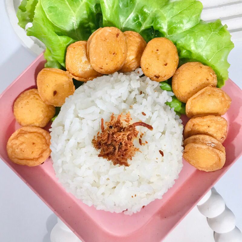 Nasi Sosis Ayam + Lalapan