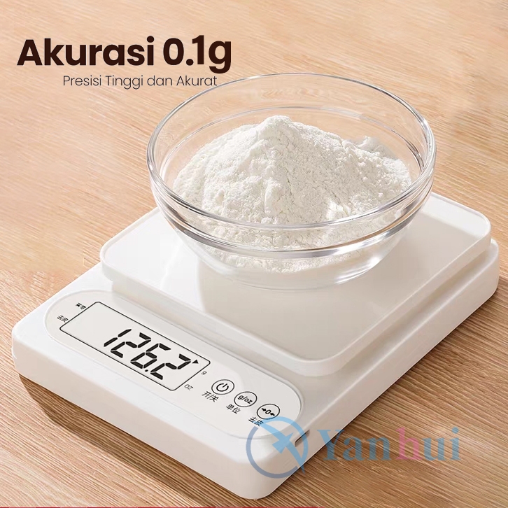 Timbangan Dapur Kue 10kg/0.1g Digital Timbangan Digital 5kg Versi USB Isi Ulang
