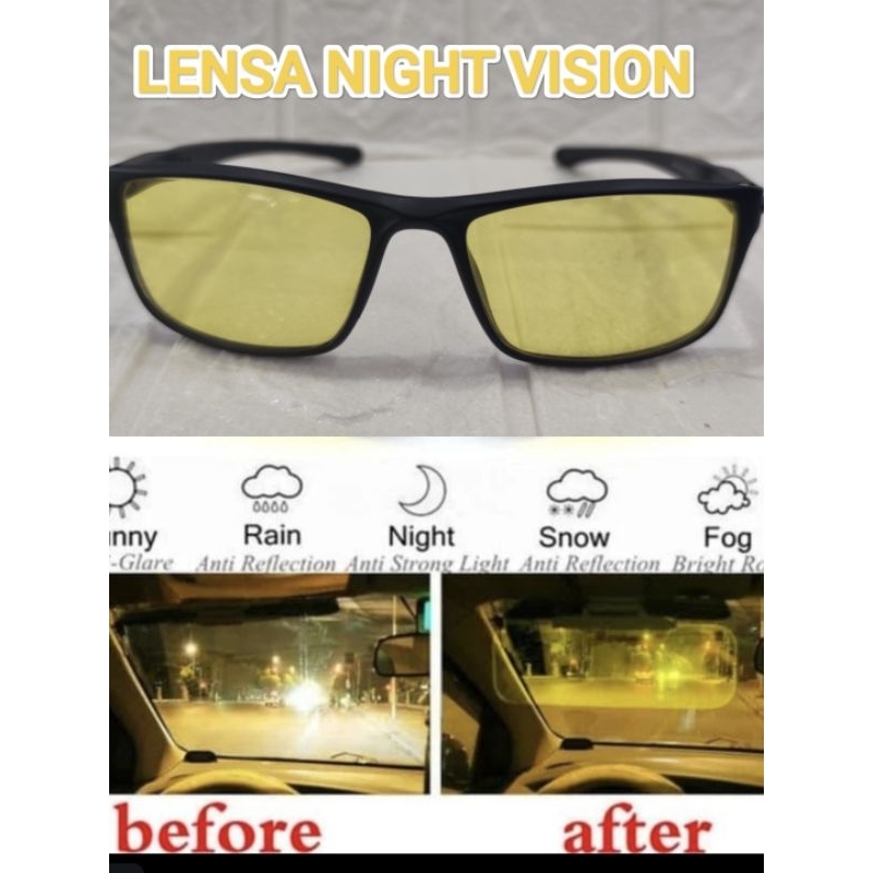 KACAMATA SPORTY LENSA NIGHT VISION  ATAU LENSA KUNING