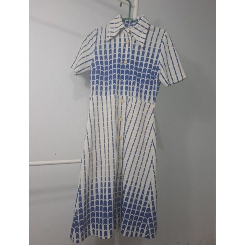 DRESS WANITA PANJANG LENGAN PENDEK BERKERAH