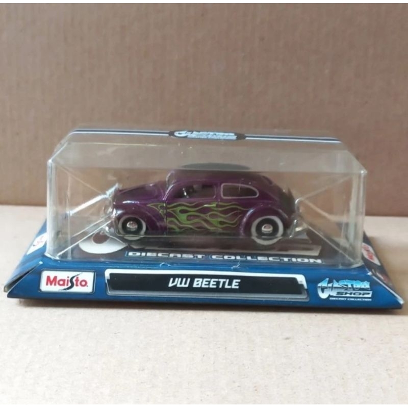 maisto chopped volkswagen vw beetle bug custom shop 1/64 diecast (t)