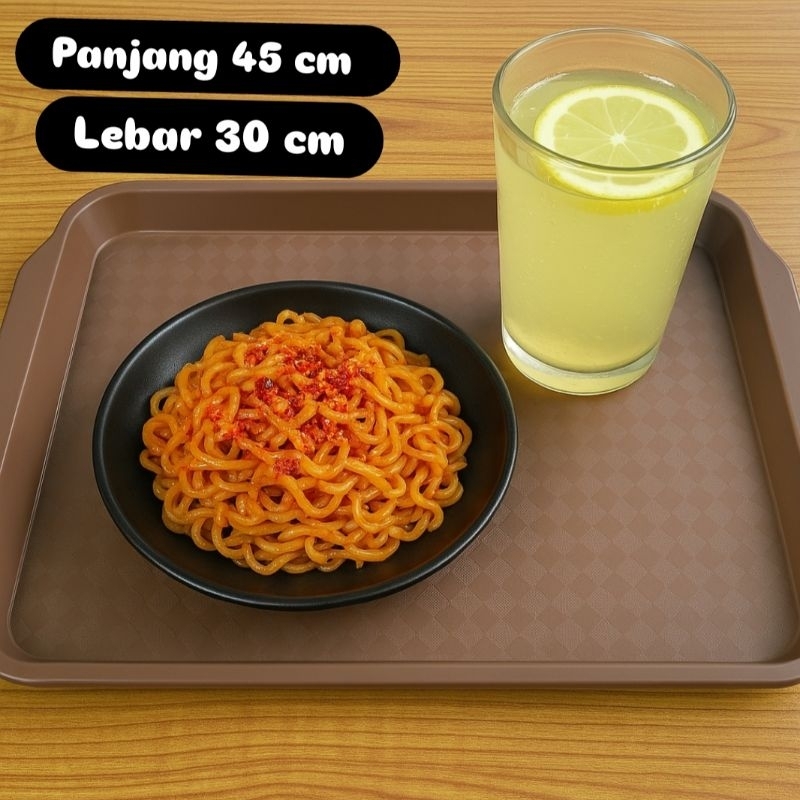 Nampan 45 x 30 food court  / nampan resto / baki serving tray / nampan cokelat / cafe / segi / jual 