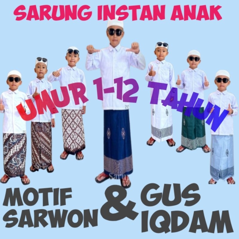 sarung anak instan||sarung batik Gus iqdam anak||sarung instan batik anak