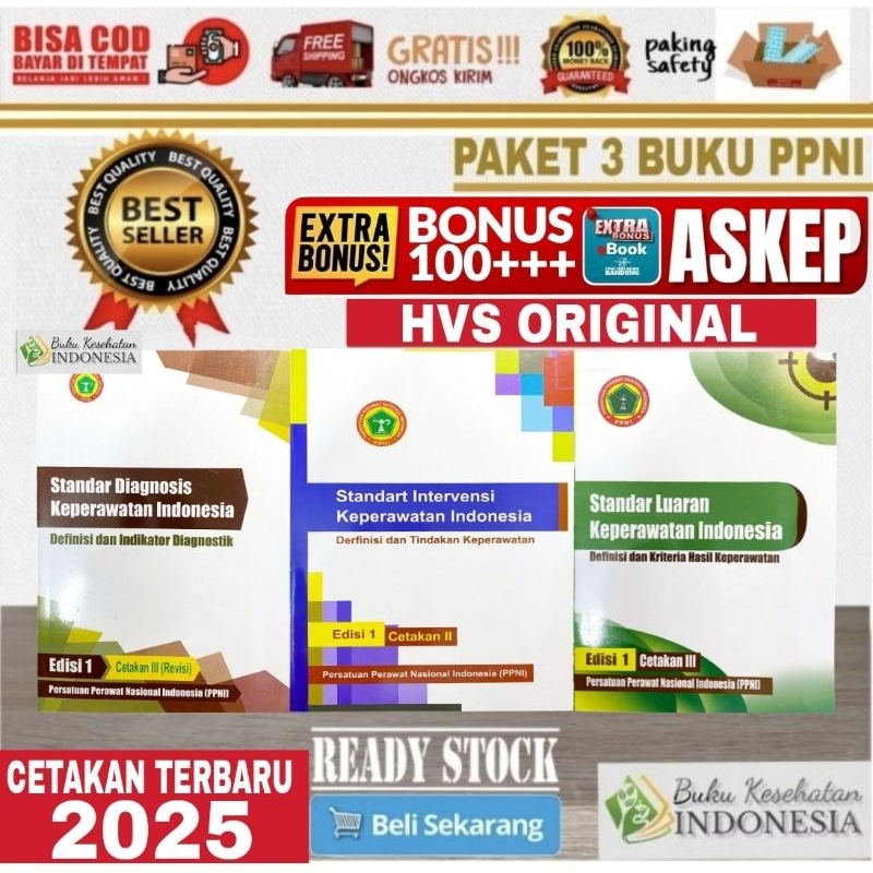 PAKET 3 BUKU ASKEP SDKI SIKI SLKI EDISI CETAKAN KERTAS PUTIH PAKET 3 BUKU PPNI KEPERAWATAN SDKI SIKI