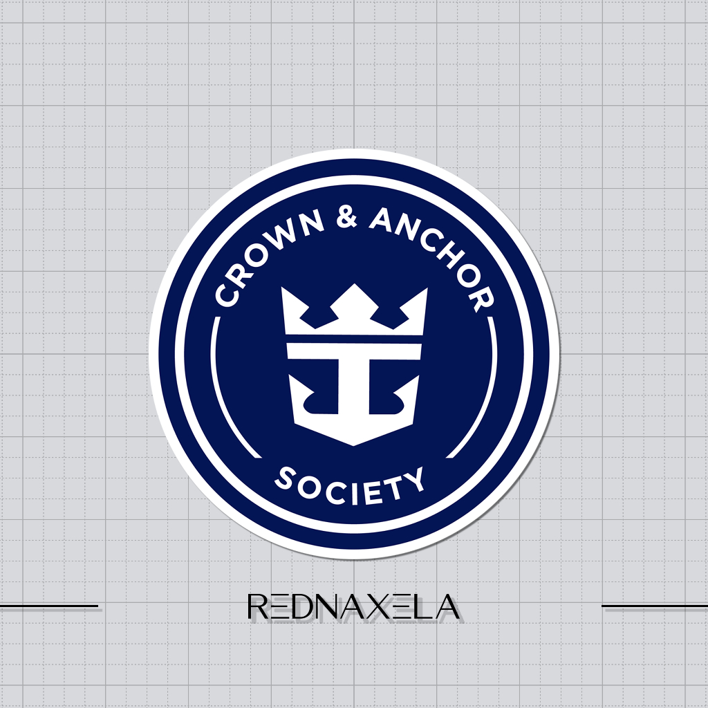 Stiker Vinyl Royal Caribbean Crown & Anchor Society