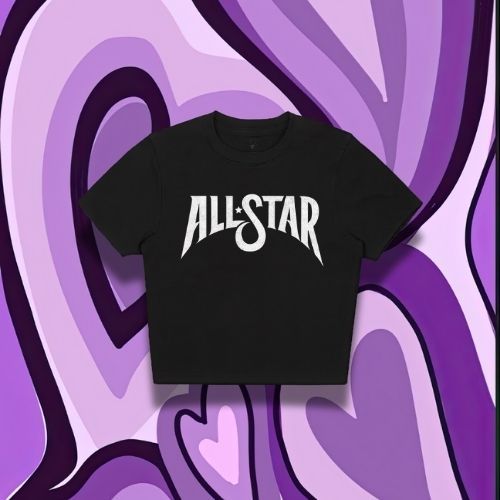 Purple Haze "All Star" Slim Fit Crop Top | Black | Crop Tee