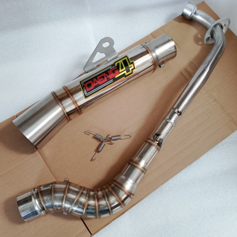 Daeng sai4 super open pipe 1set and big elbow for wave 100 110 125 Ex5 Kriss lagenda srl Dash Xrm 11