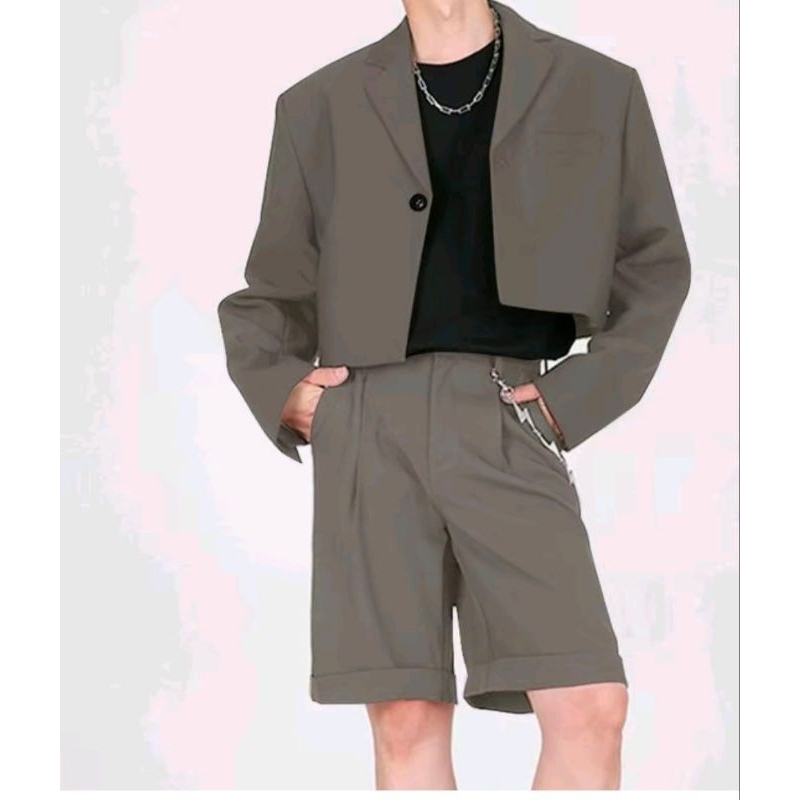 BIG PROMO JAS CROP PRIA - BLAZER CROP TOP PRIA - CROPED PRIA