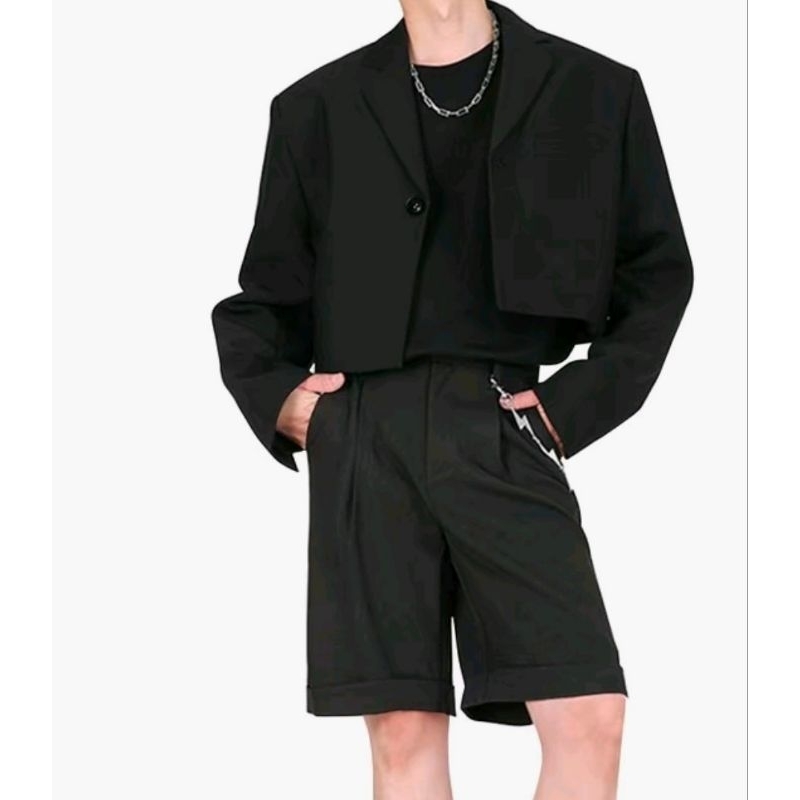 BEST SELLER JAS CROP PRIA - BLAZER CROP TOP PRIA - CROPED PRIA