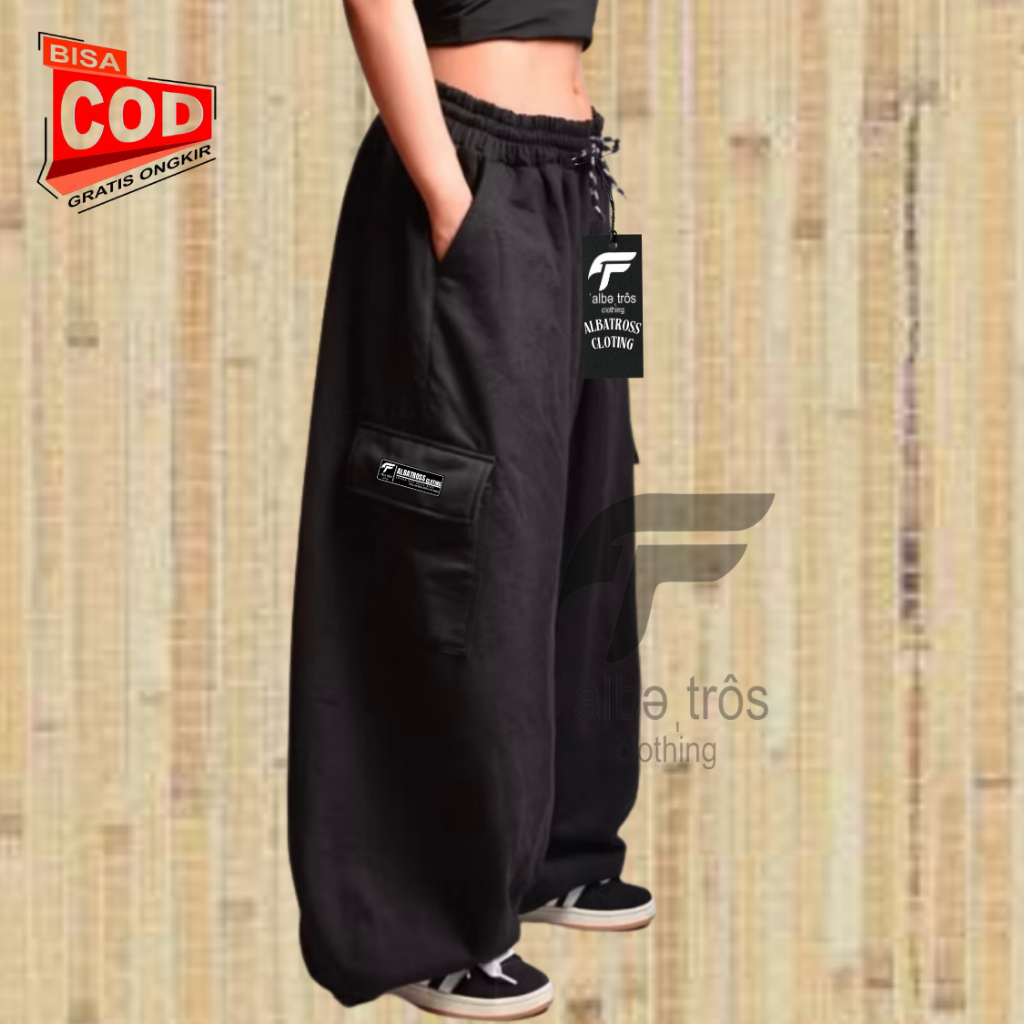 KAPMANTS PANTS Celana Cargo Pria Stretchwear Wide Leg Cargo Baggy Pants Korean Fashion