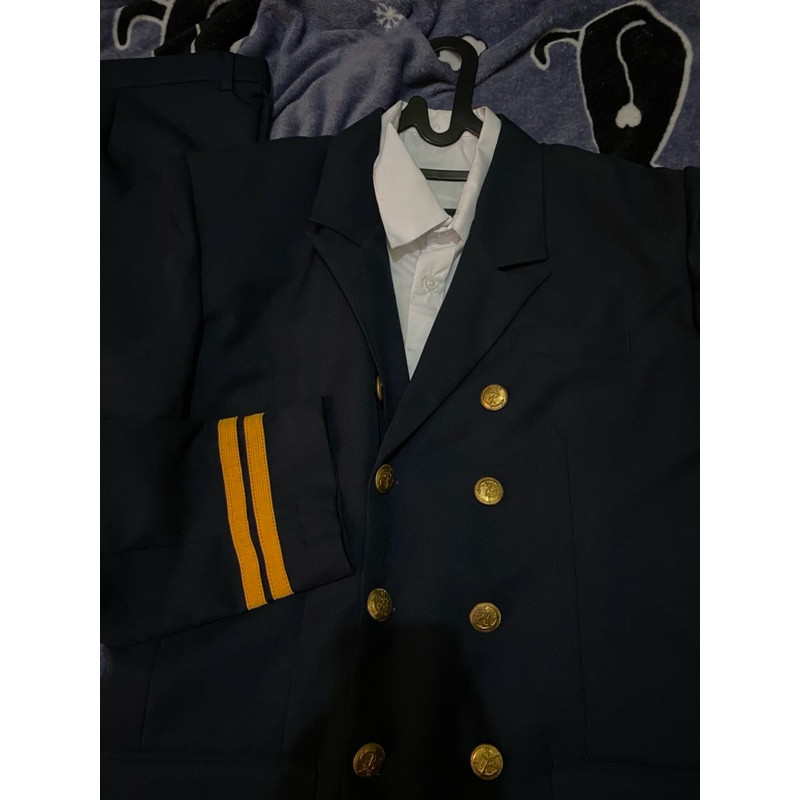 [full set] jas wisuda peluat dan wedding pelaut pelayaran uniform seragam nikah navy blue formal